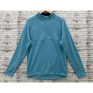 Peter Millar Crown Sport Active 1/4 Zip Pullover Golf Men's XL Blue Performance